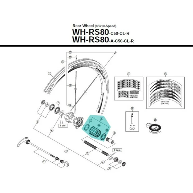 Corps Roue Libre Shimano - Y4DV98110 1 Corps Roue Libre Shimano - Y4DV98110