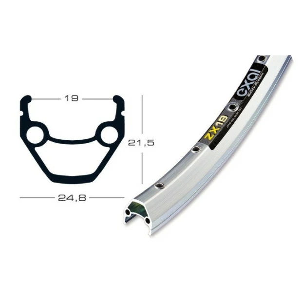 Jante Exal ZX 19 Argent 26' (559 Mm) - 36 T 1 Jante Exal ZX 19 Argent 26' (559 Mm) - 36 T